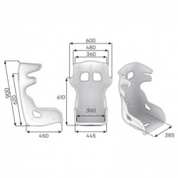 HTE EVO FIBREGLASS SEAT NEGRO